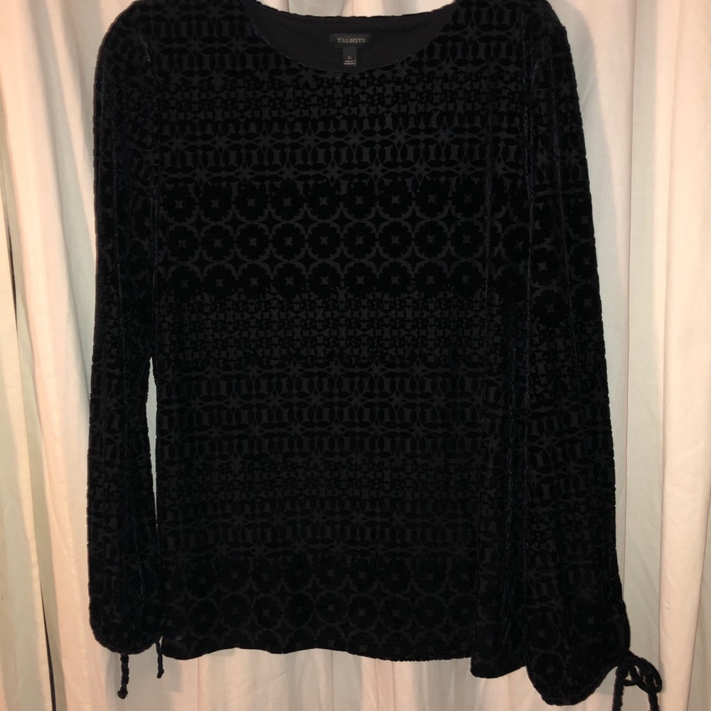 Talbots black burnout blouse